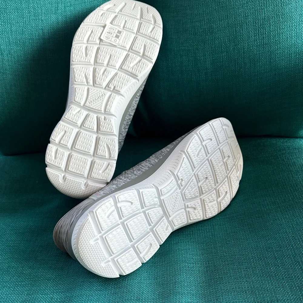 Skechers Women's Gray and White Sneakers - Picture 3 of 8